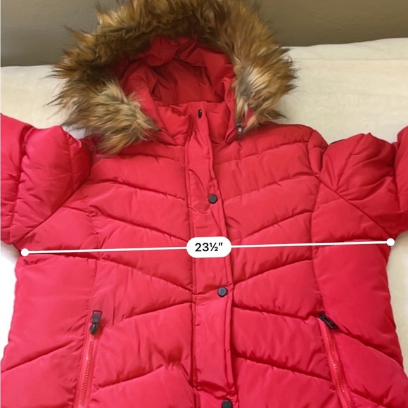 Madden Girl Red Puffer Jacket Faux Fur Hood XXL Juniors | Winter Cozy Chic - Picture 5 of 15